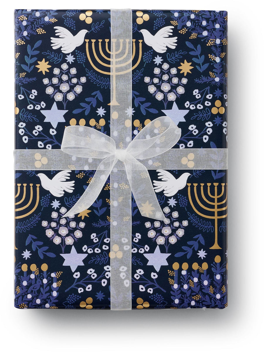 Rifle Paper Co. Hanukkah Floral Wrapping Paper