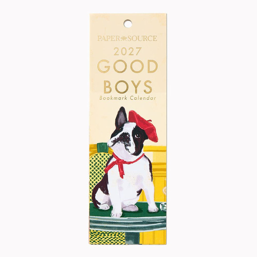 2027 Paper Source Good Boys Bookmark Calendar