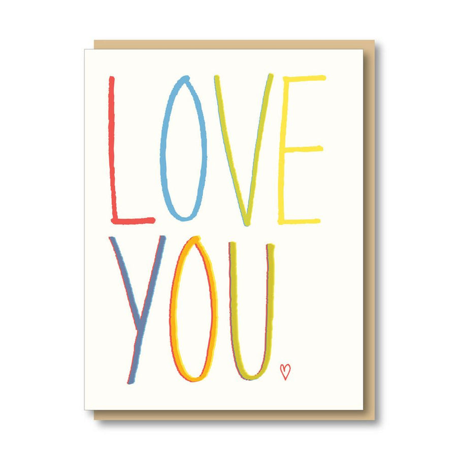 Love You Rainbow Letters Card