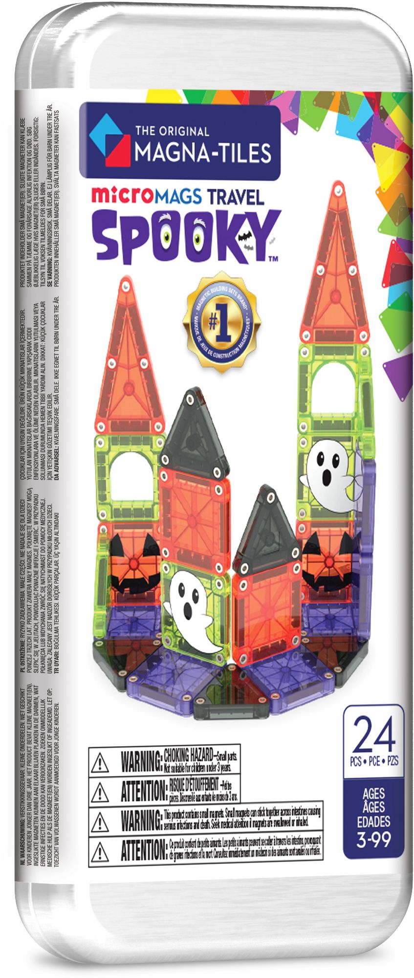 MAGNA-TILES microMAGS Spooky Travel Set 26-Piece Magnetic Construction Set, The Original Magnetic Building Brand