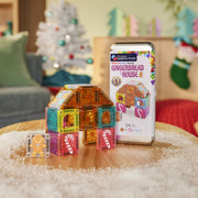 The Original MAGNA-TILES® microMAGS Gingerbread House Travel 24-Piece Magnetic Construction Set
