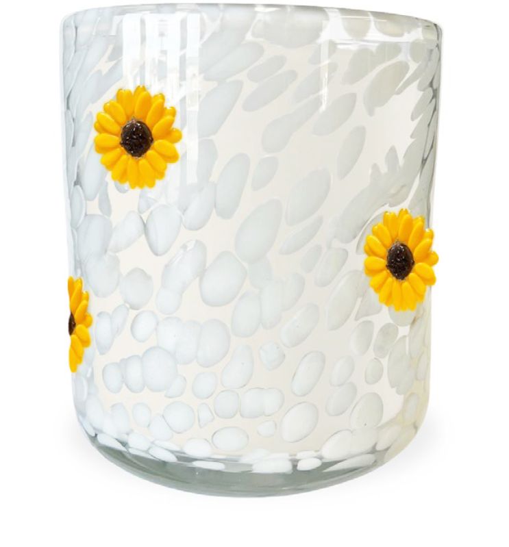 Golden Sunflower Confetti Icon Candle