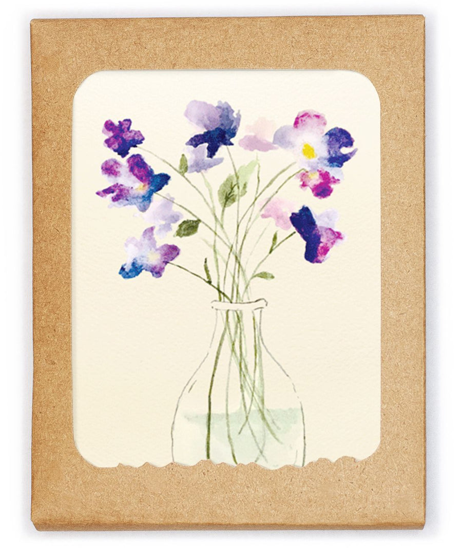 Piccola Arte Purple Floral Vase Watercolor Set