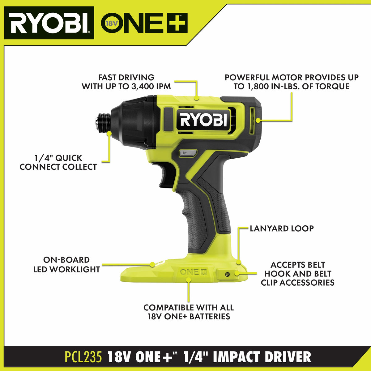 18V ONE+ 1/4" IMPACT DRIVER Image 2
