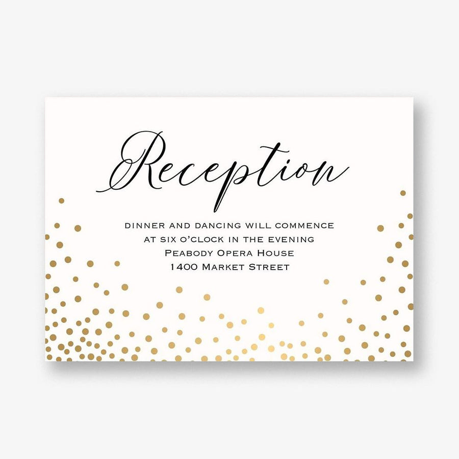 Champagne Wedding Reception Card