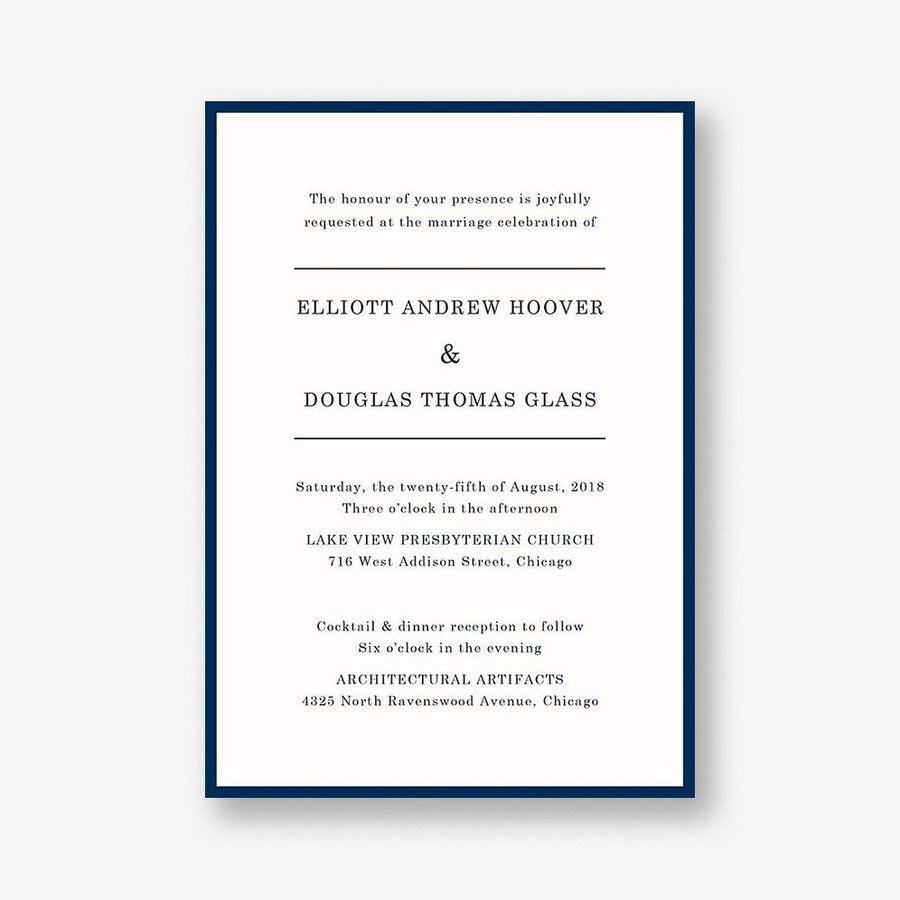 Hemingway Wedding Invitation