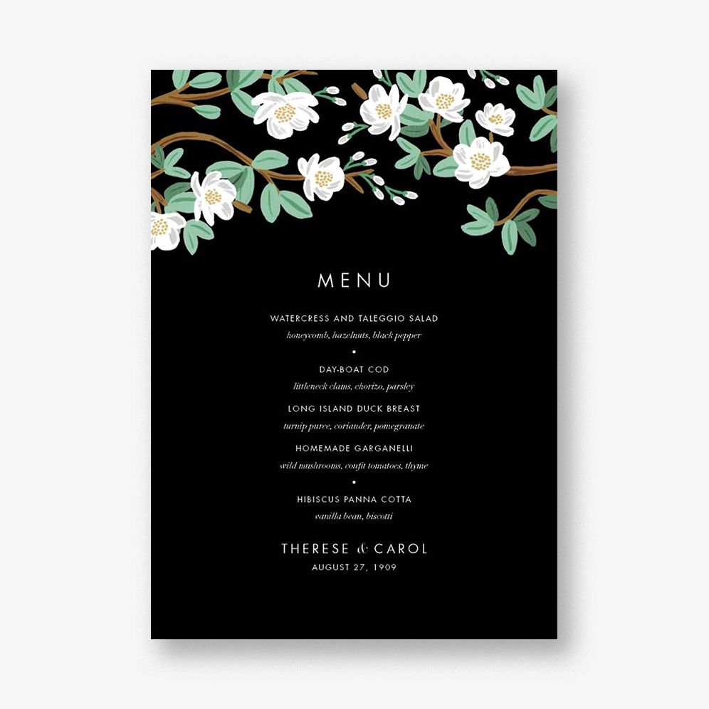 Tea Tree Menu