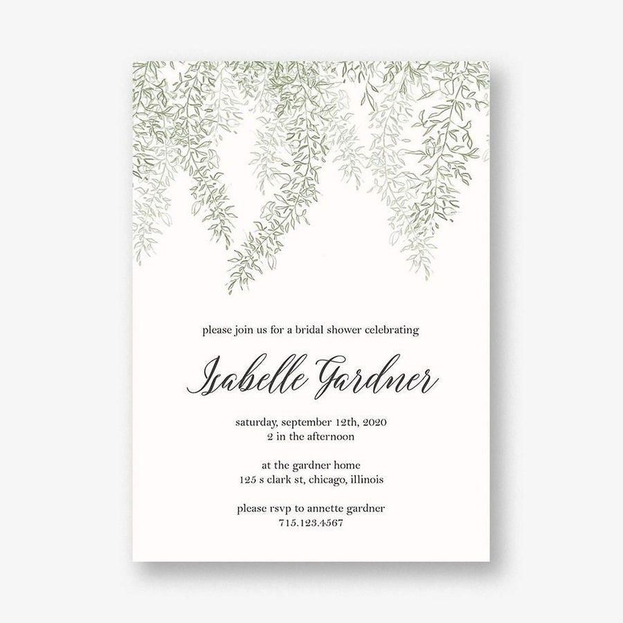Hanging Vines Bridal Shower Invitation