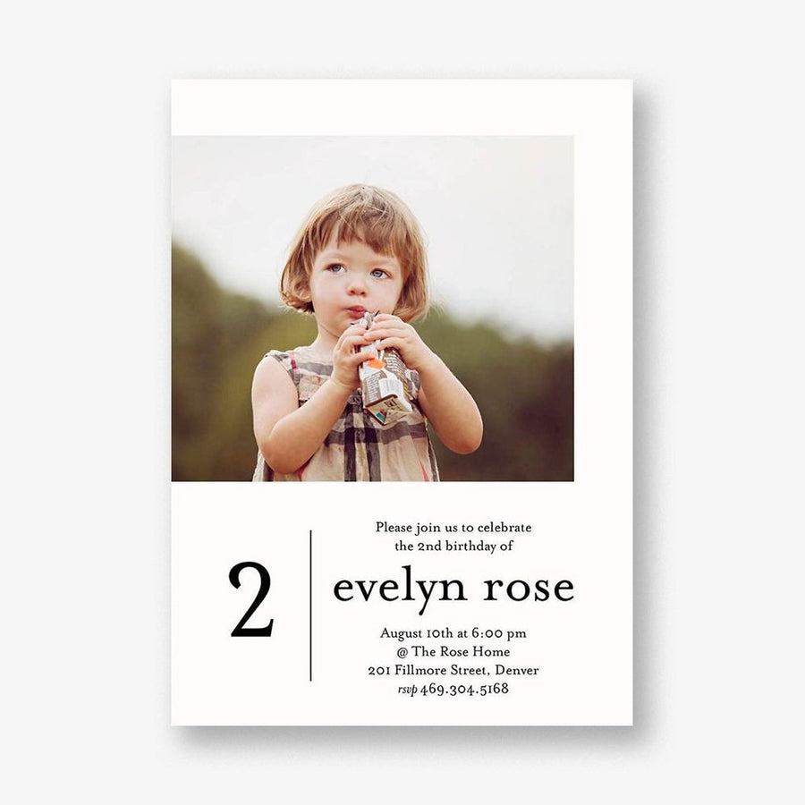 Modern Photo Birthday Party Invitation