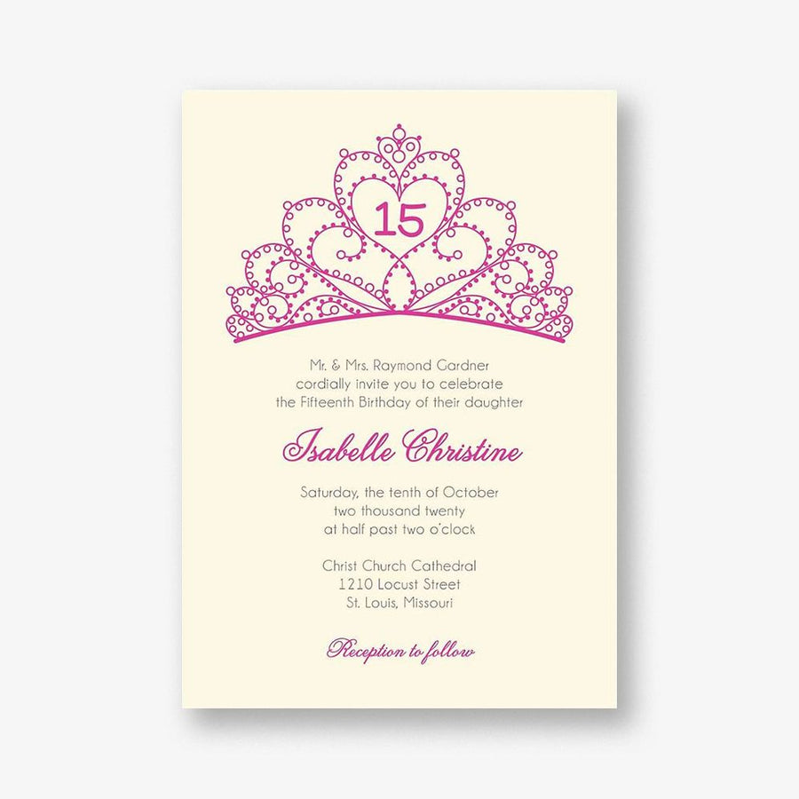 Tiara Quinceañera Invitation