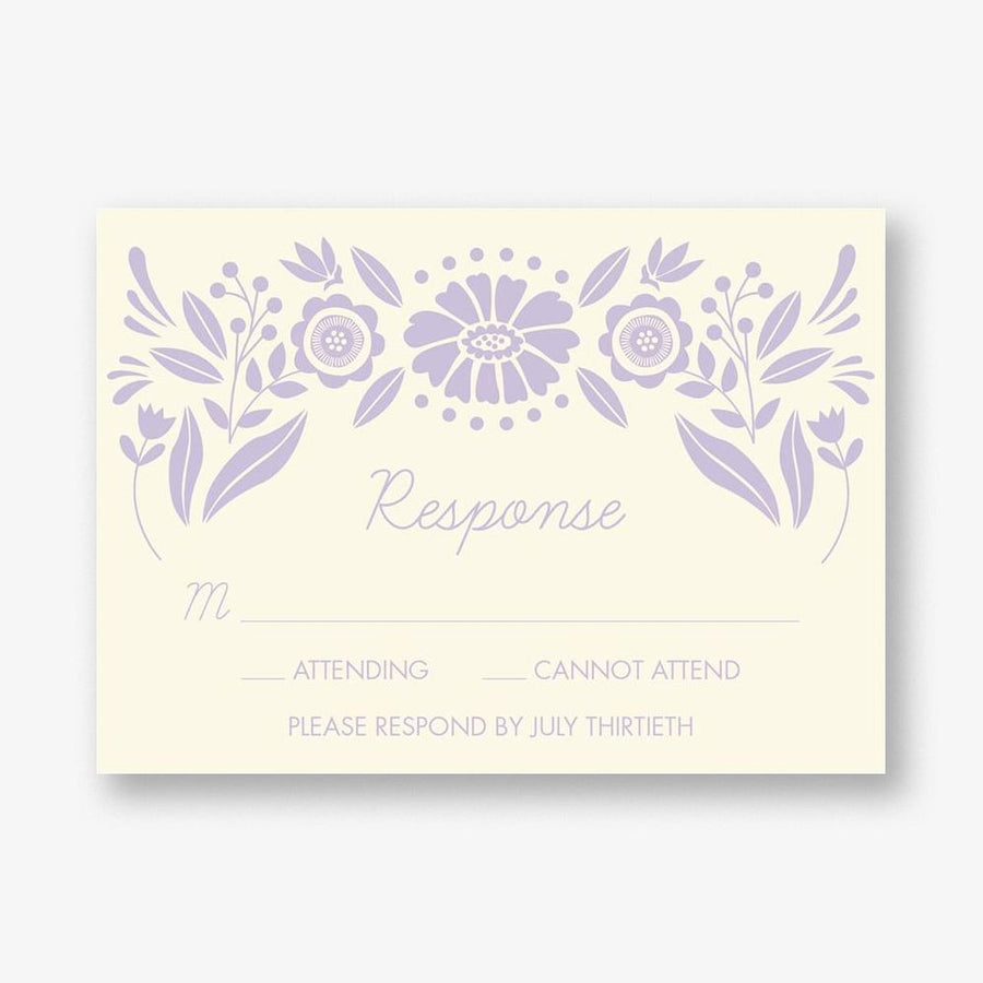 Floral Frame Quinceañera Response Card