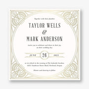Golden Age Foil Stamped Wedding Invitation