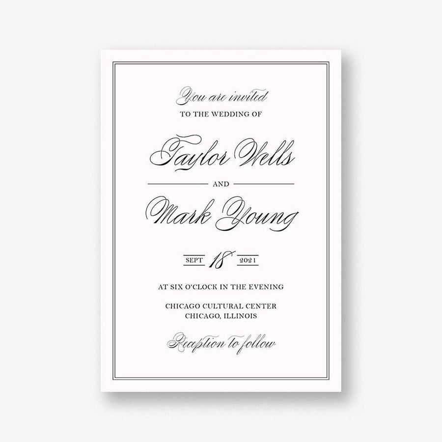 Black Tie Wedding Invitation