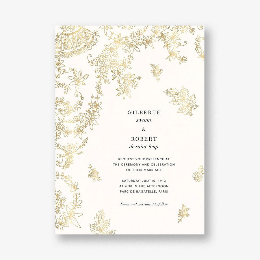 Floral Filigree Wedding Invitation