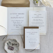 Bow Border Foil Wedding Invitation