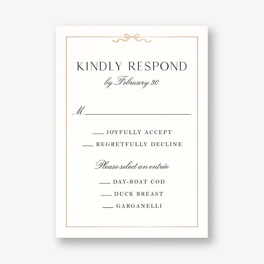 Bow Border Foil Response Card