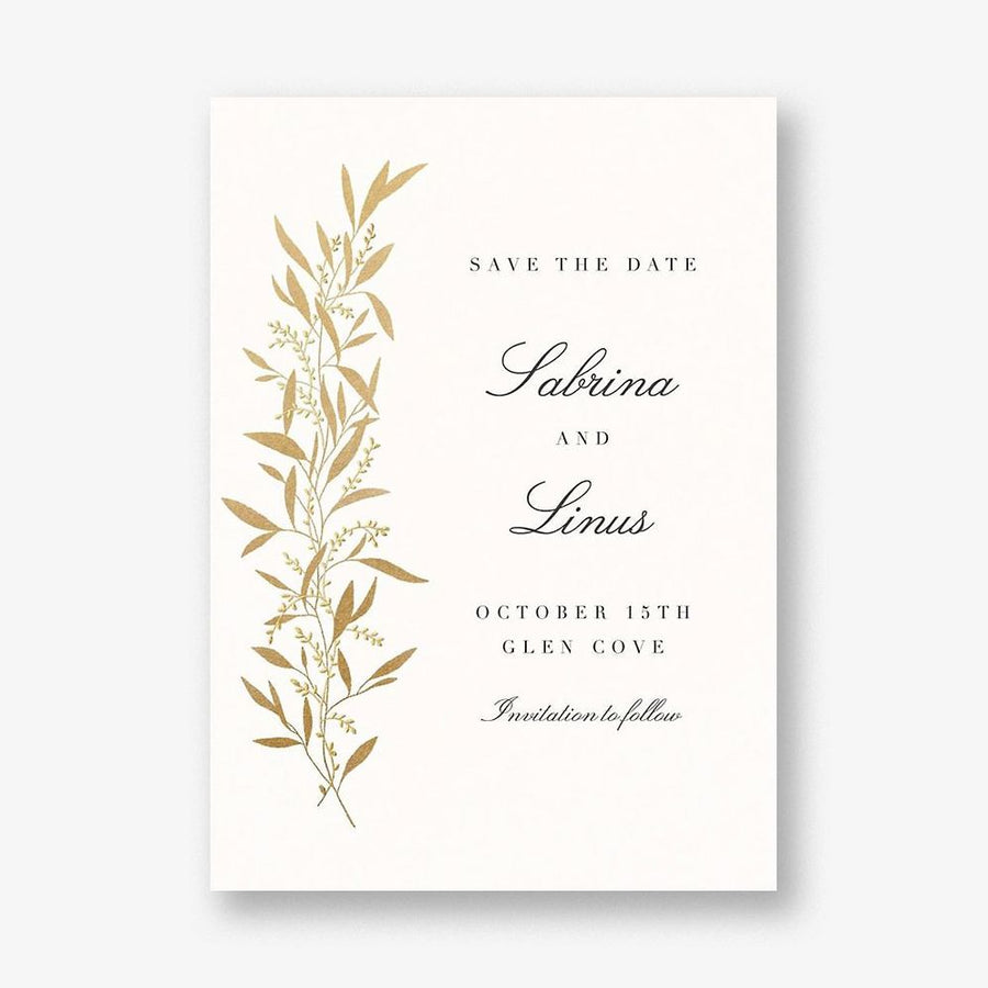 Untamed Grace Gold Save the Date Card