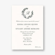 Botanical Wreath Monogram Wedding Invitation