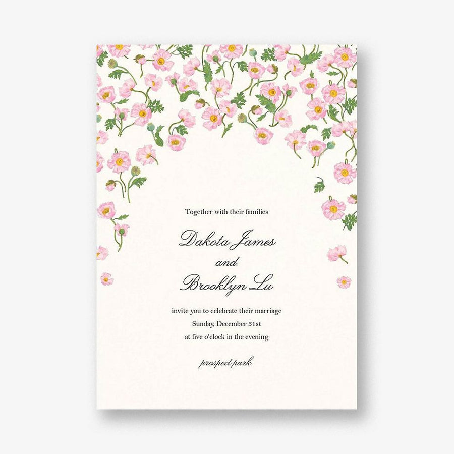 In the Cosmos Cream Wedding Invitation