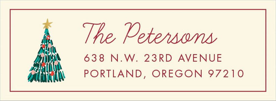 Vintage Garland Tree Holiday Return Address Label