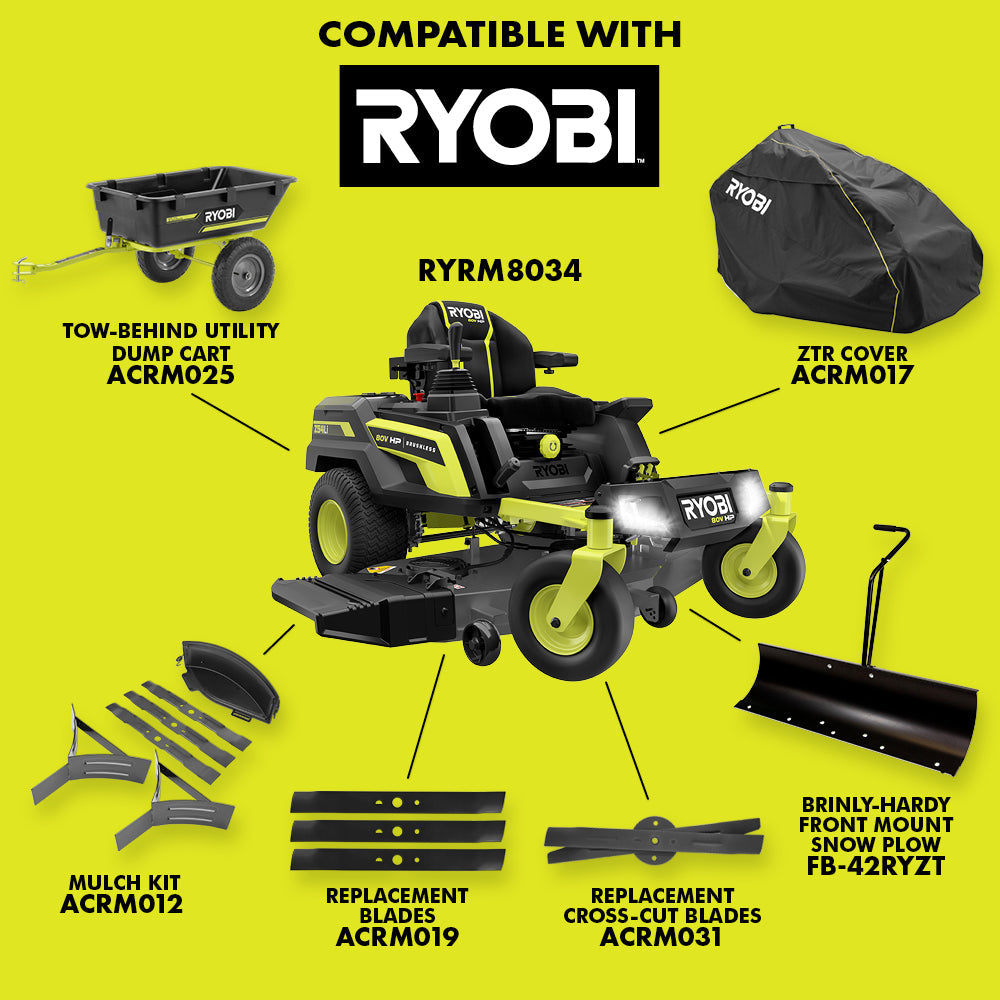 80V HP BRUSHLESS 54" LITHIUM ELECTRIC ZERO TURN RIDING MOWER Image 15