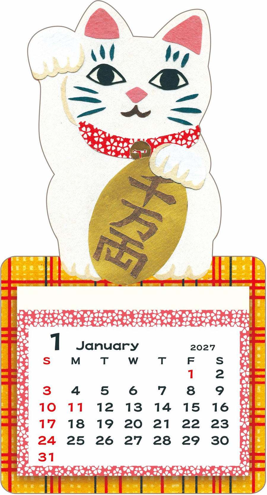 2027 Calendar Magnet - Maneki Cat