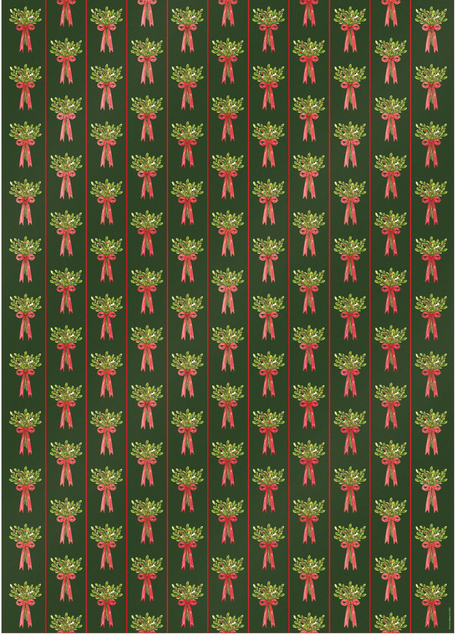 Mistletoe Stripe Flat Wrap