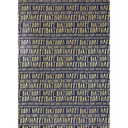 Gold Foil Happy Birthday Navy Flat Wrap