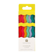 Rainbow Wavy Tall Candles S/12