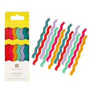 Rainbow Wavy Tall Candles S/12