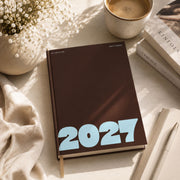 2027 Weekly Planner - Espresso & Blue