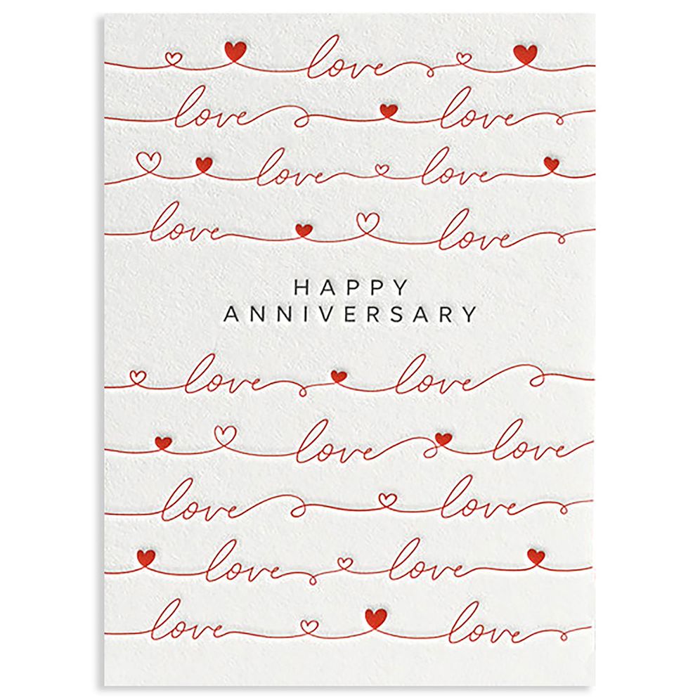 Hearts & Love Anniversary Card