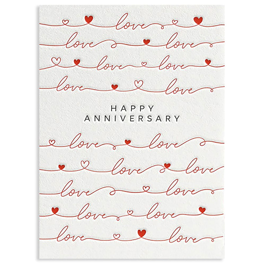 Hearts & Love Anniversary Card