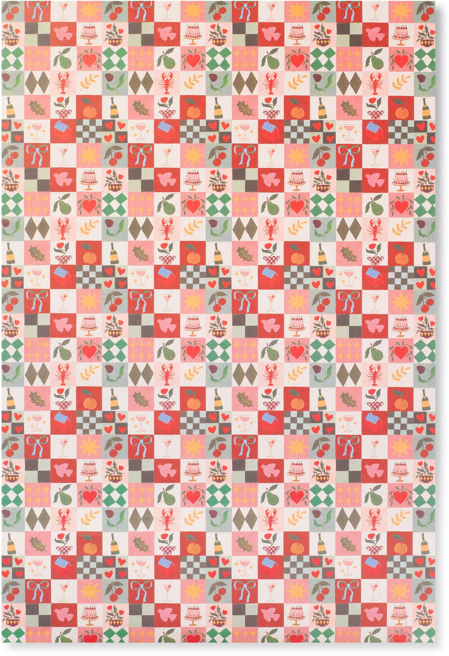 Christmas Winter Tiles Flat Wrap