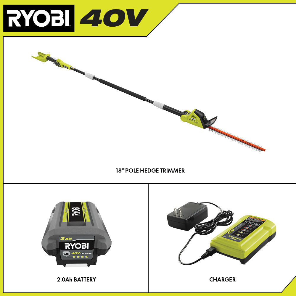 40V 18" POLE HEDGE TRIMMER KIT  Image 2