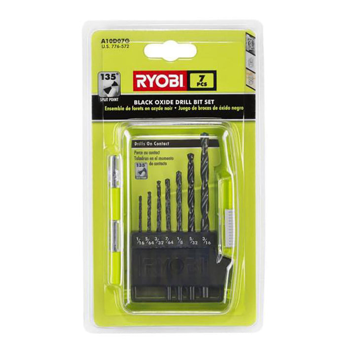 7PC Black Oxide Drill Bit Set