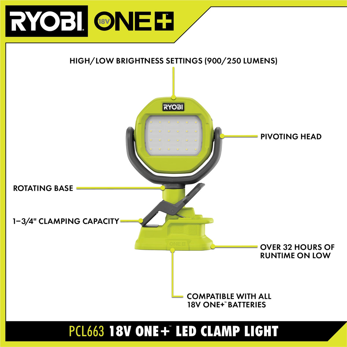 18V ONE+ LED CLAMP LIGHT  Image 2