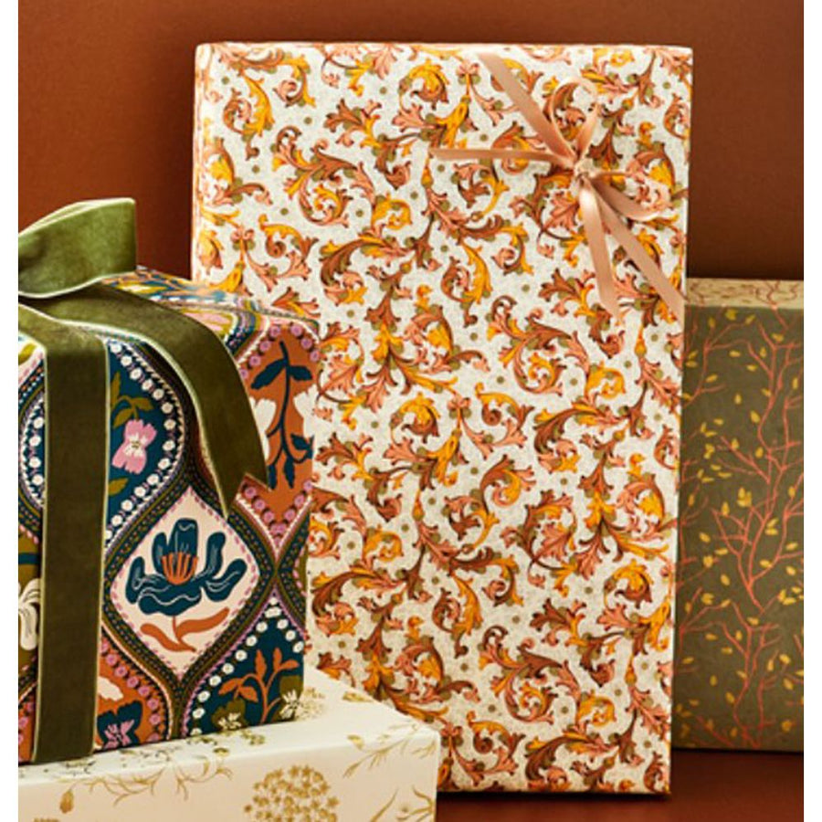 Orange Florentine Style Fine Paper