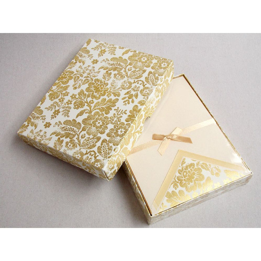 Gold Floral Writing Paper Set