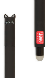 Legami Black Kitty Erasable Gel Pen - Black Ink