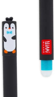 Legami Penguin Erasable Gel Pen - Turquoise Ink