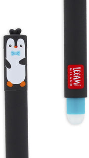 Legami Penguin Erasable Gel Pen - Turquoise Ink
