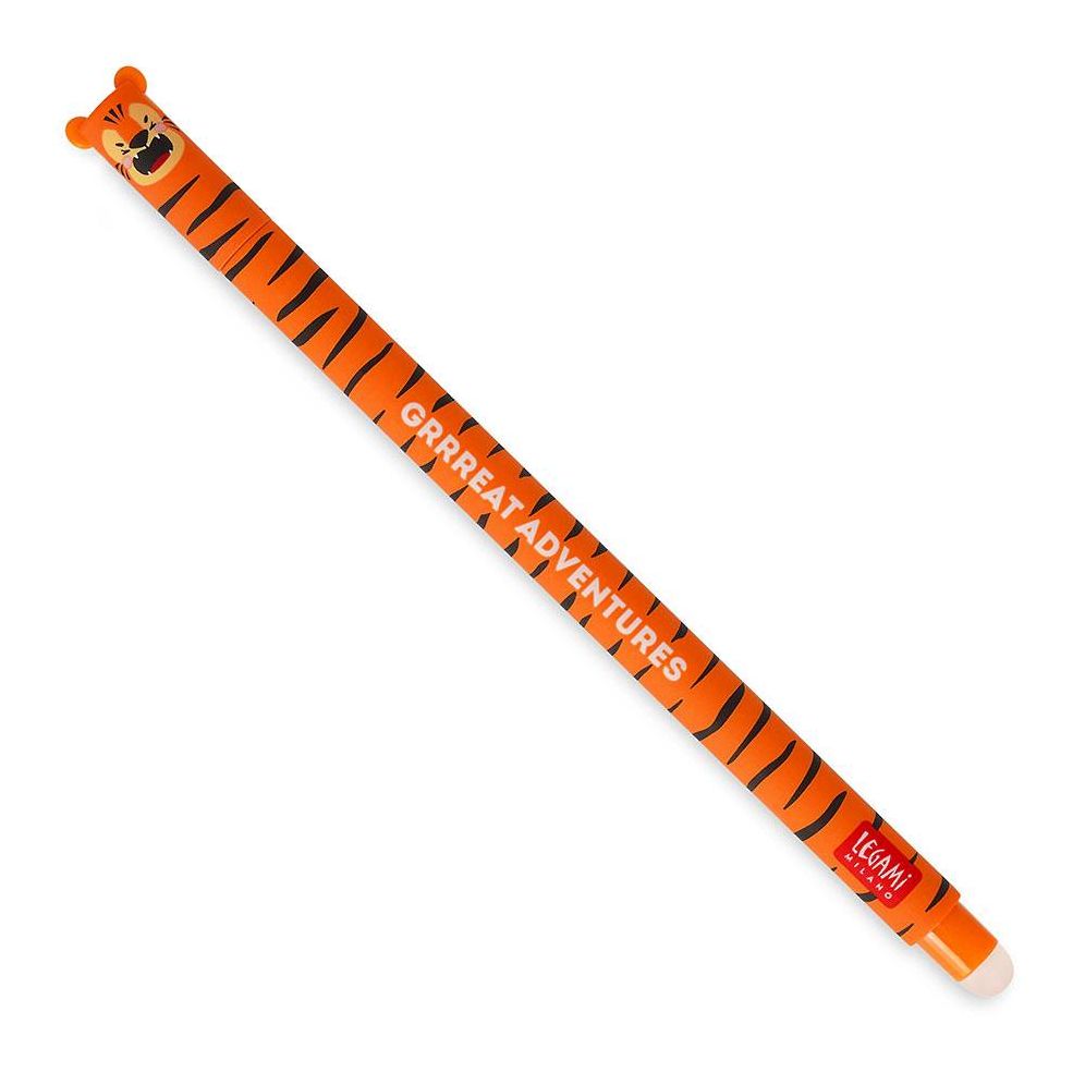 Legami Tiger Erasable Gel Pen - Orange Ink