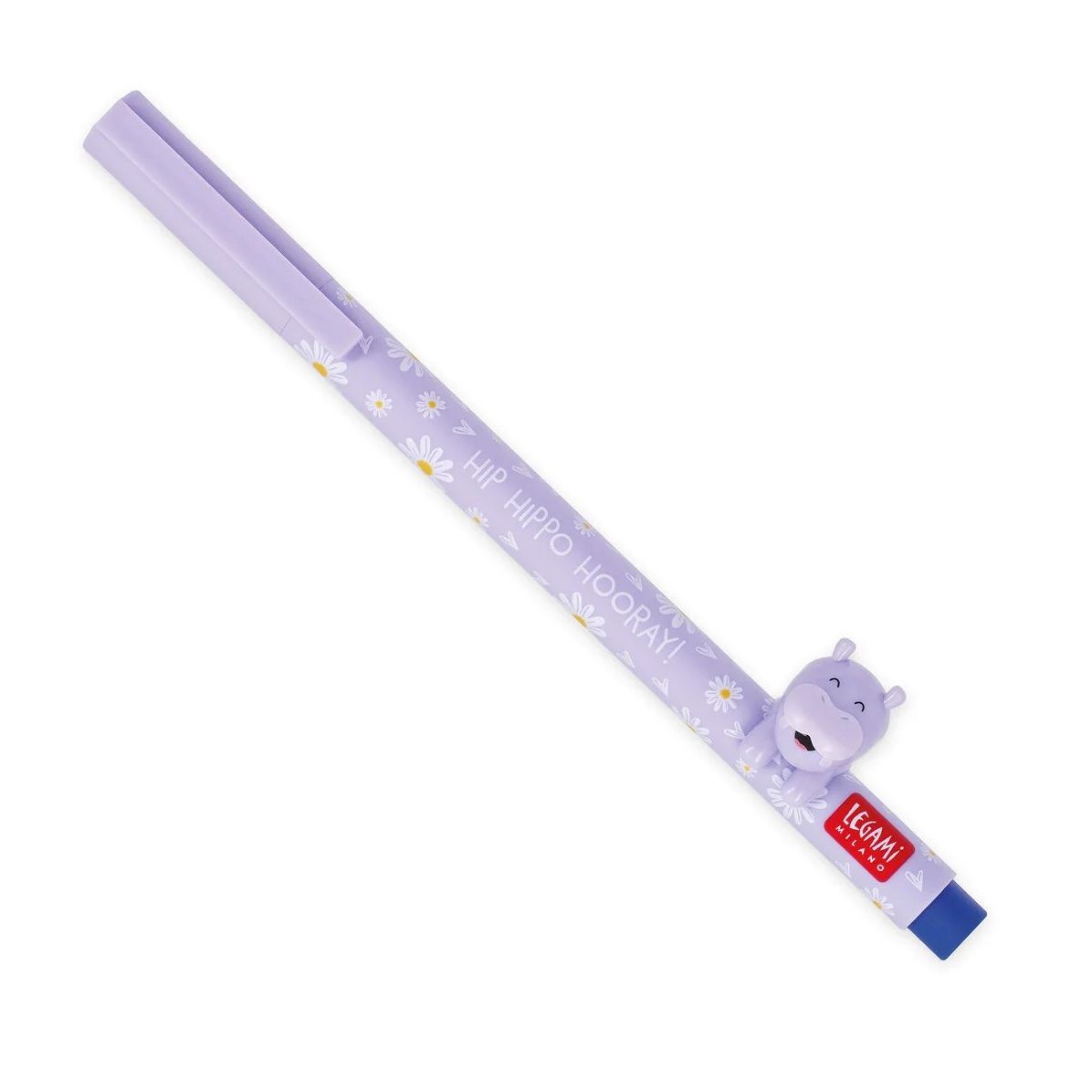 Legami Gel Pen With Animal Decoration - Lovely Friends - Hippo
