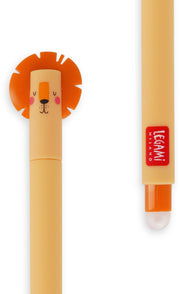 Legami Lion Erasable Gel Pen - Orange Ink