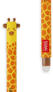 Legami Giraffe Erasable Gel Pen - Black Ink