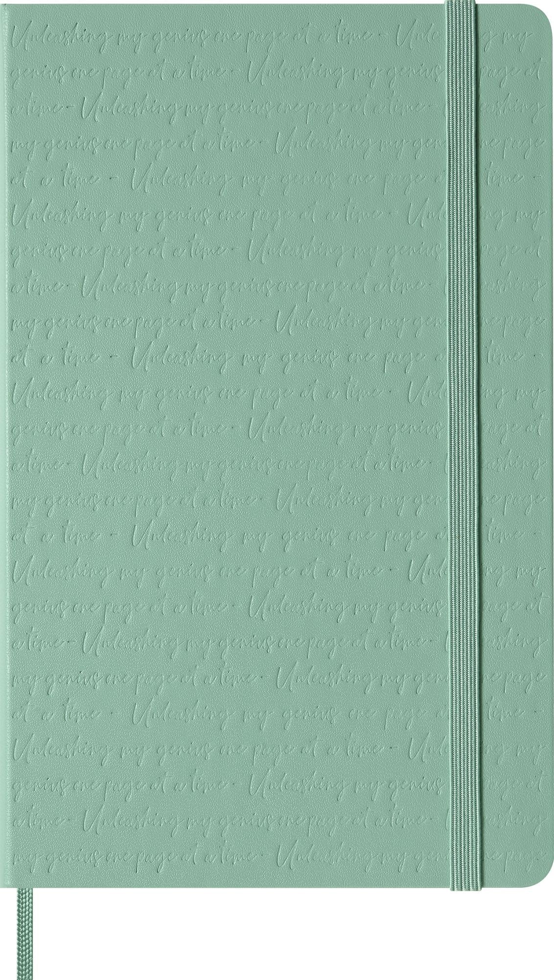 Moleskine Colored Patterned Notebook, Hard Cover, Large (5" x 8.25") Ruled/Lined, Sage Green, 240 Pages