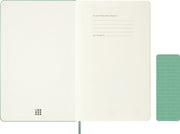 Moleskine Colored Patterned Notebook, Hard Cover, Large (5" x 8.25") Ruled/Lined, Sage Green, 240 Pages