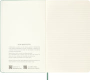 Moleskine Colored Patterned Notebook, Hard Cover, Large (5" x 8.25") Ruled/Lined, Sage Green, 240 Pages