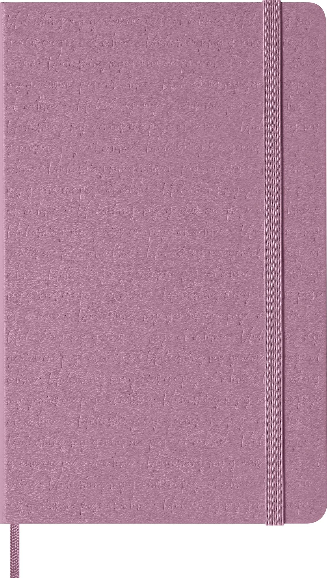 Moleskine Colored Patterned Notebook, Hard Cover, Large (5" x 8.25") Ruled/Lined, Majestic Pink, 240 Pages